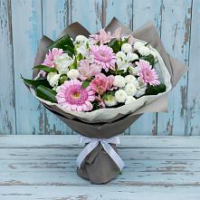 Букет цветов из:  Герберы, Альстромерии и Хризантемы в Красной Яруге