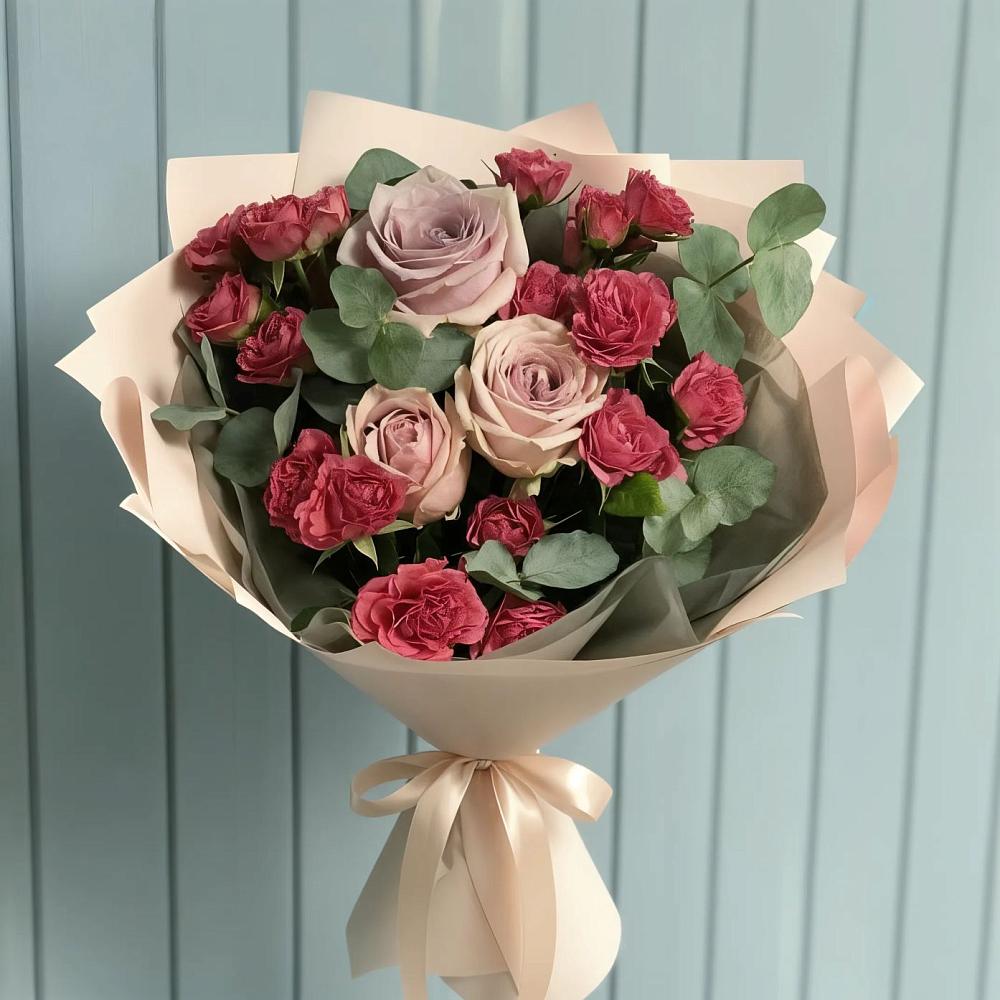 Букет цветов из: Гвоздики и Розы в Красной Яруге