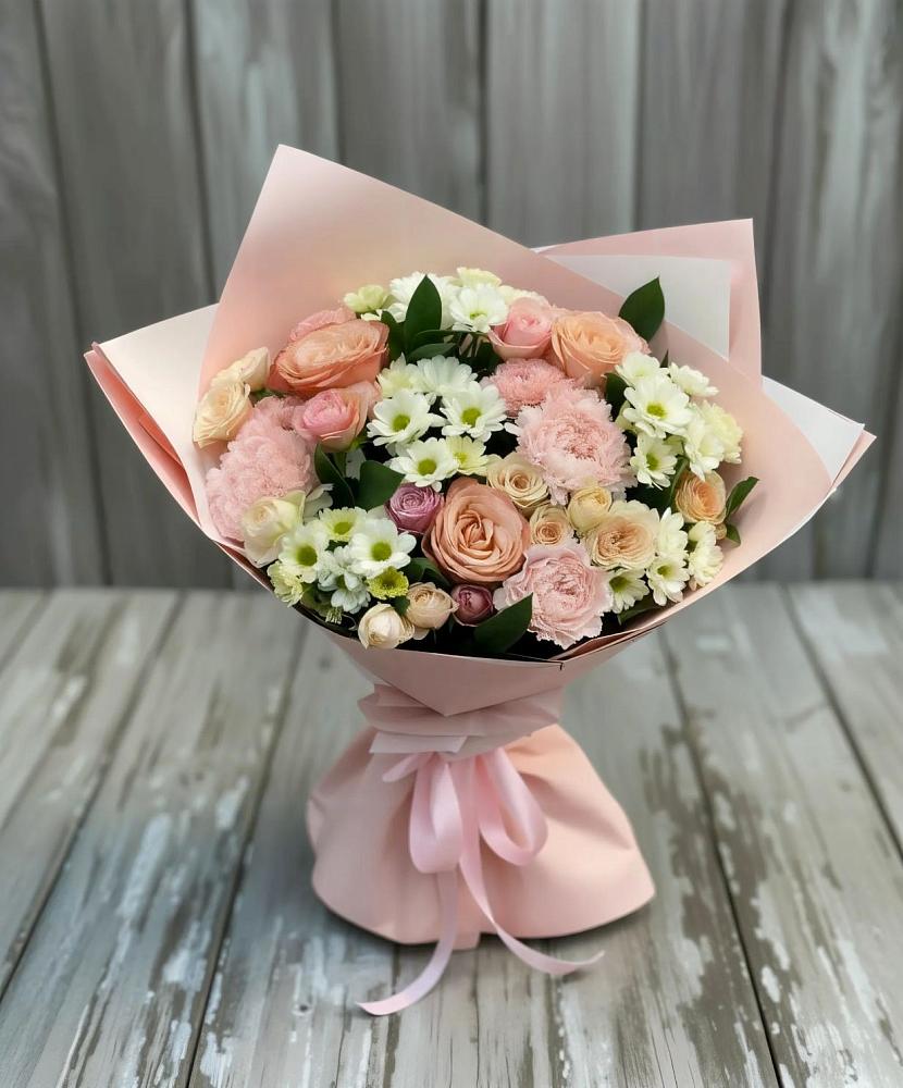 Букет цветов из: Гвоздики, Розы и Хризантемы в Красной Яруге