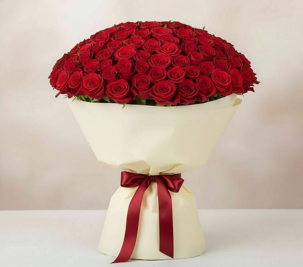Букет 101 Красная роза Милано в Красной Яруге