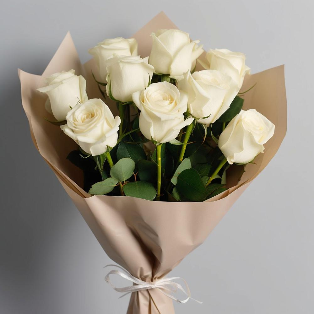Букет 9 Белых роз Эдлесс Лав в Красной Яруге