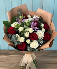 Букет цветов из:  Розы и Альстромерии #REPLACE_PRED# Красной Яруге