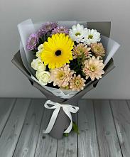 Букет цветов из:  Розы, Герберы и Хризантемы #REPLACE_PRED# Красной Яруге