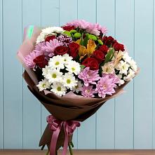 Букет цветов из:  Розы, Хризантемы и Альстромерии в Красной Яруге