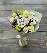 Букет цветов из:  Альстромерии, Розы и Хризантемы в Красной Яруге
