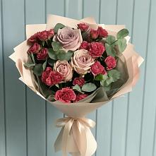Букет цветов из:  Гвоздики и Розы в Красной Яруге